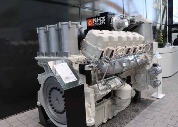 Liebherr pioneira nos motores de combustão a amoníaco