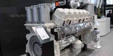 Liebherr pioneira nos motores de combustão a amoníaco